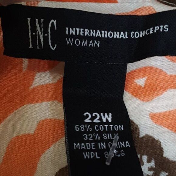 INC. International Concept Women's Tunic Transparent Blouse Size 22W - Picture 3 of 9